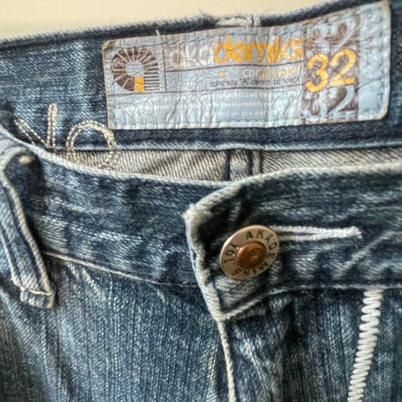 Akademiks Paint Splatter Jeans Mens Size 32 Relaxed Fit Medium Wash Casual - Picture 8 of 13